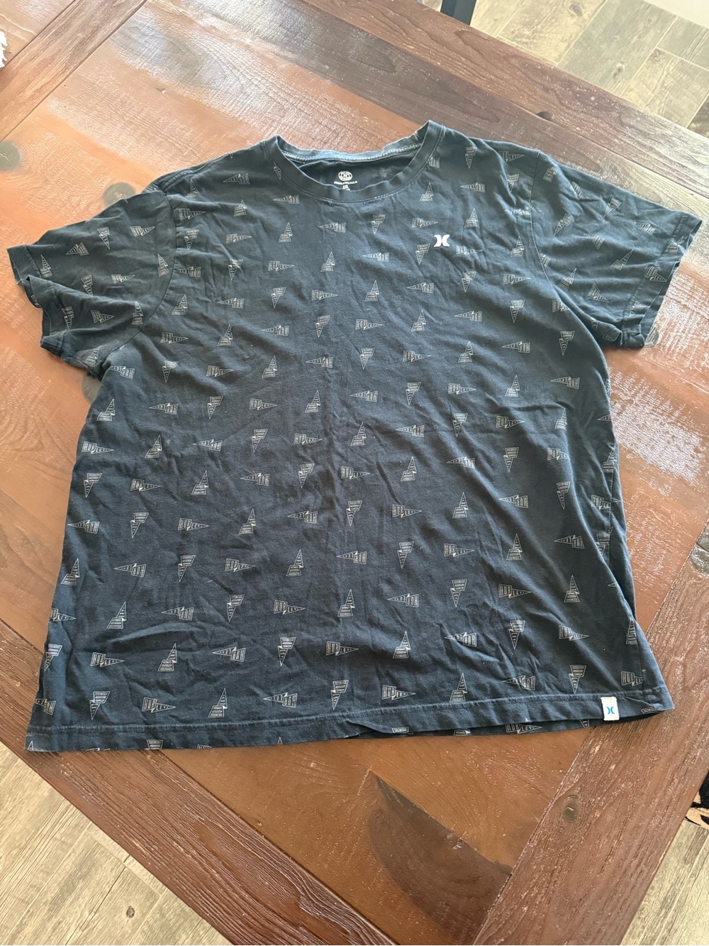 Hurley Men's Black Graphic Logo Crew Neck Short Sleeve T-Shirt 2XL